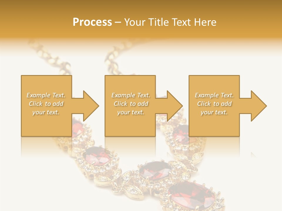 A Gold Necklace With Red Stones On A White Background PowerPoint Template