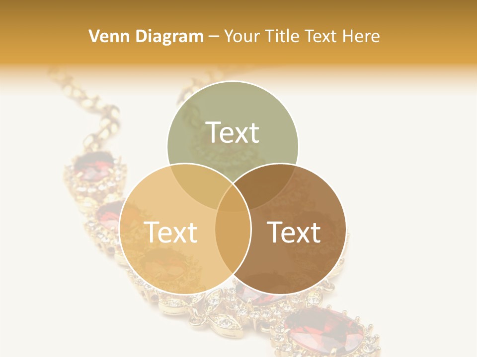 A Gold Necklace With Red Stones On A White Background PowerPoint Template