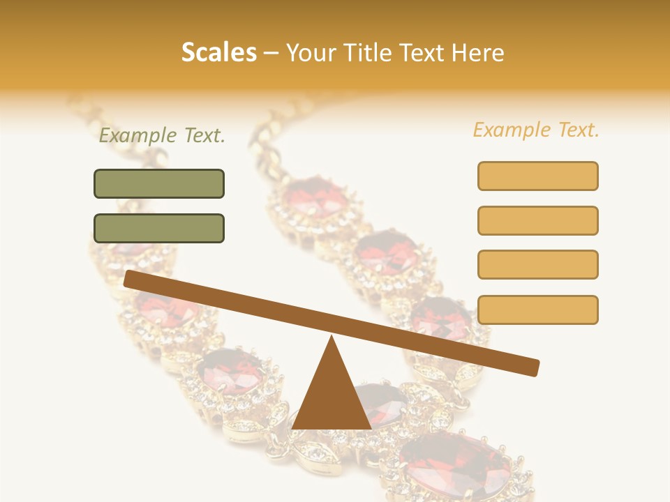 A Gold Necklace With Red Stones On A White Background PowerPoint Template