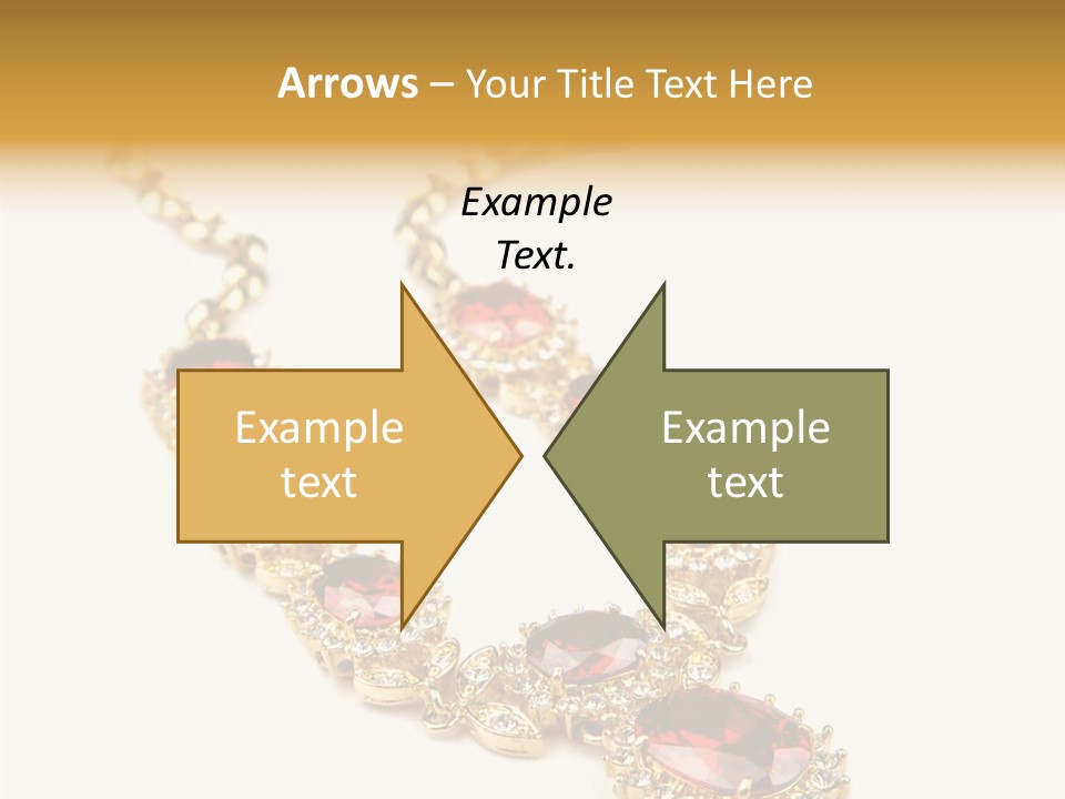 A Gold Necklace With Red Stones On A White Background PowerPoint Template