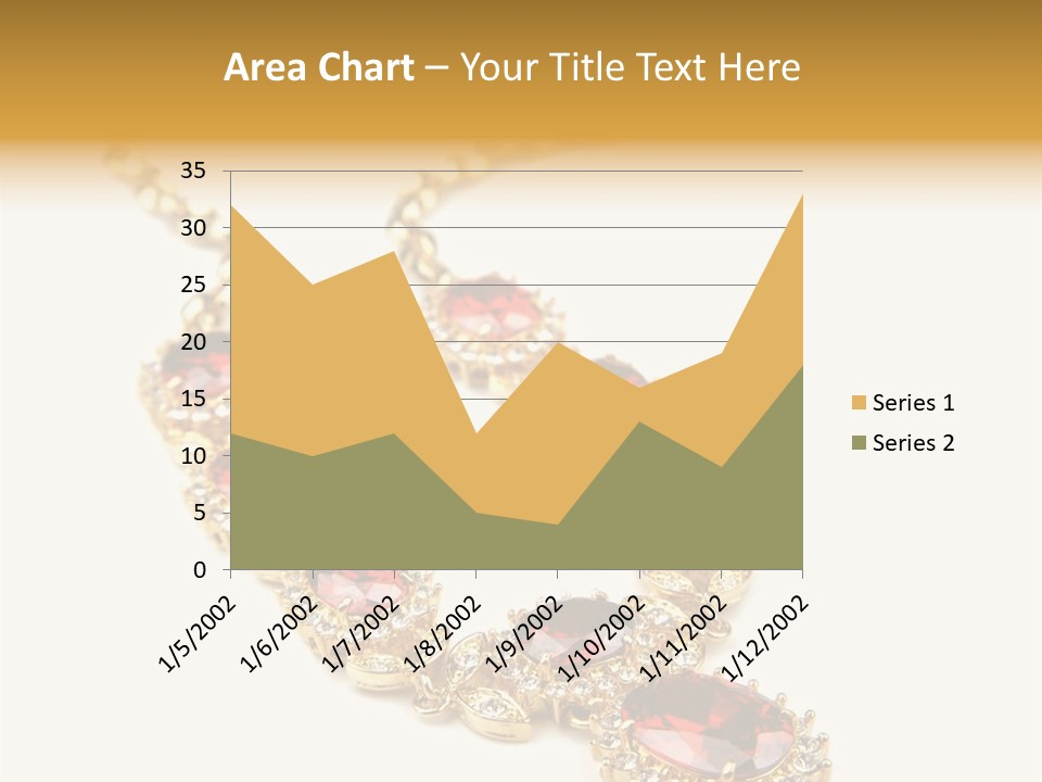 A Gold Necklace With Red Stones On A White Background PowerPoint Template