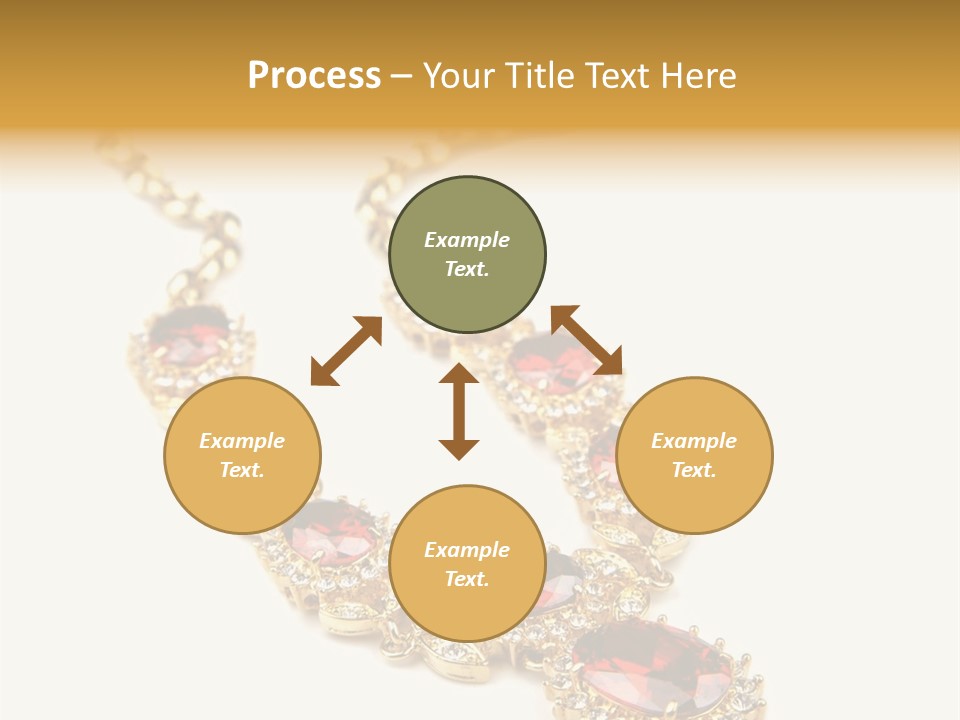 A Gold Necklace With Red Stones On A White Background PowerPoint Template