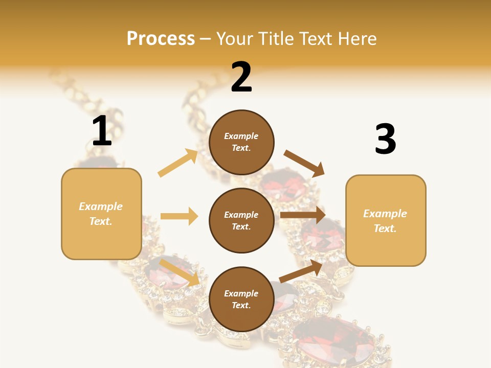 A Gold Necklace With Red Stones On A White Background PowerPoint Template