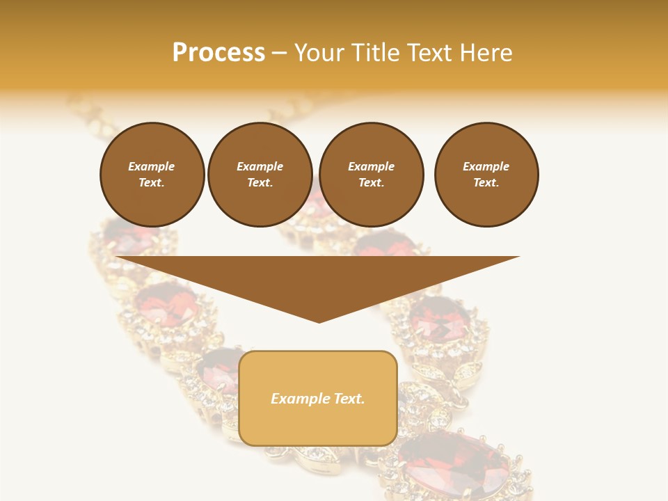 A Gold Necklace With Red Stones On A White Background PowerPoint Template
