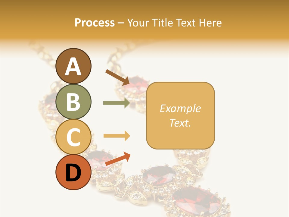 A Gold Necklace With Red Stones On A White Background PowerPoint Template