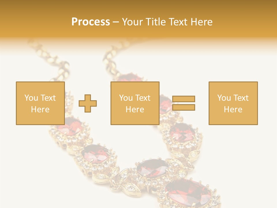 A Gold Necklace With Red Stones On A White Background PowerPoint Template
