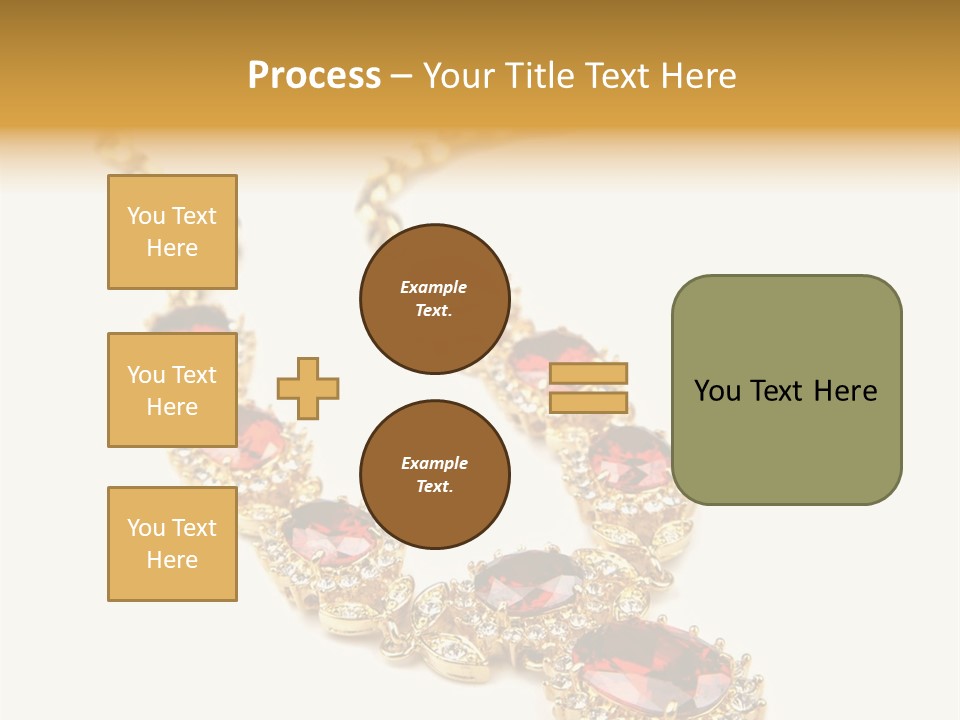 A Gold Necklace With Red Stones On A White Background PowerPoint Template