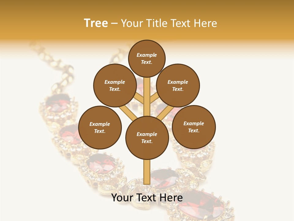 A Gold Necklace With Red Stones On A White Background PowerPoint Template