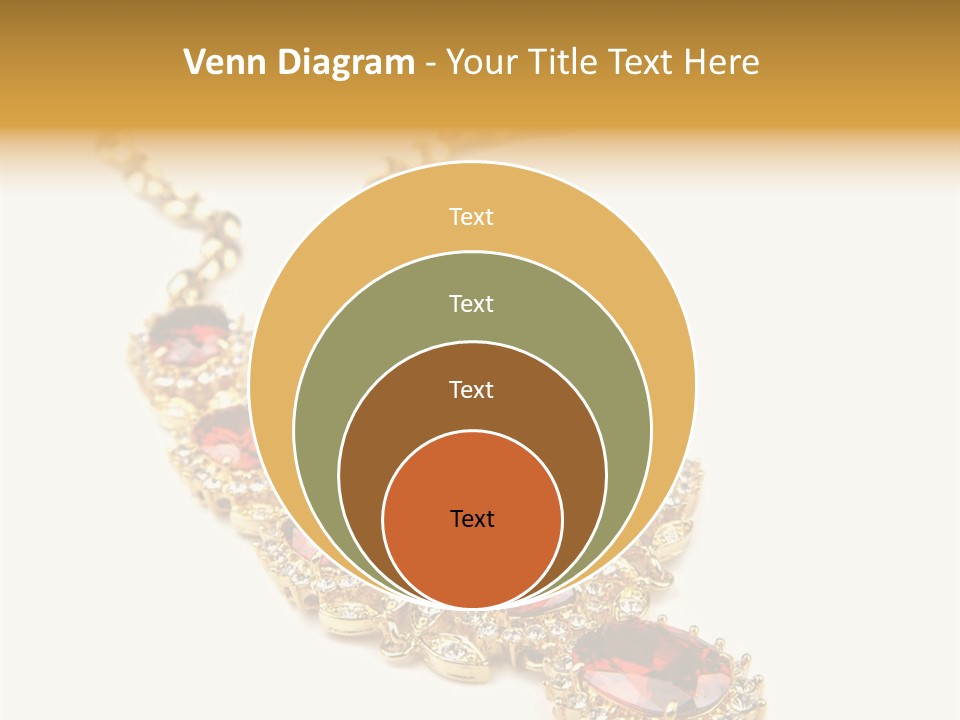 A Gold Necklace With Red Stones On A White Background PowerPoint Template