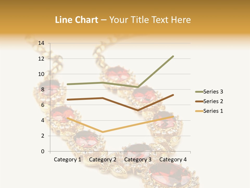 A Gold Necklace With Red Stones On A White Background PowerPoint Template