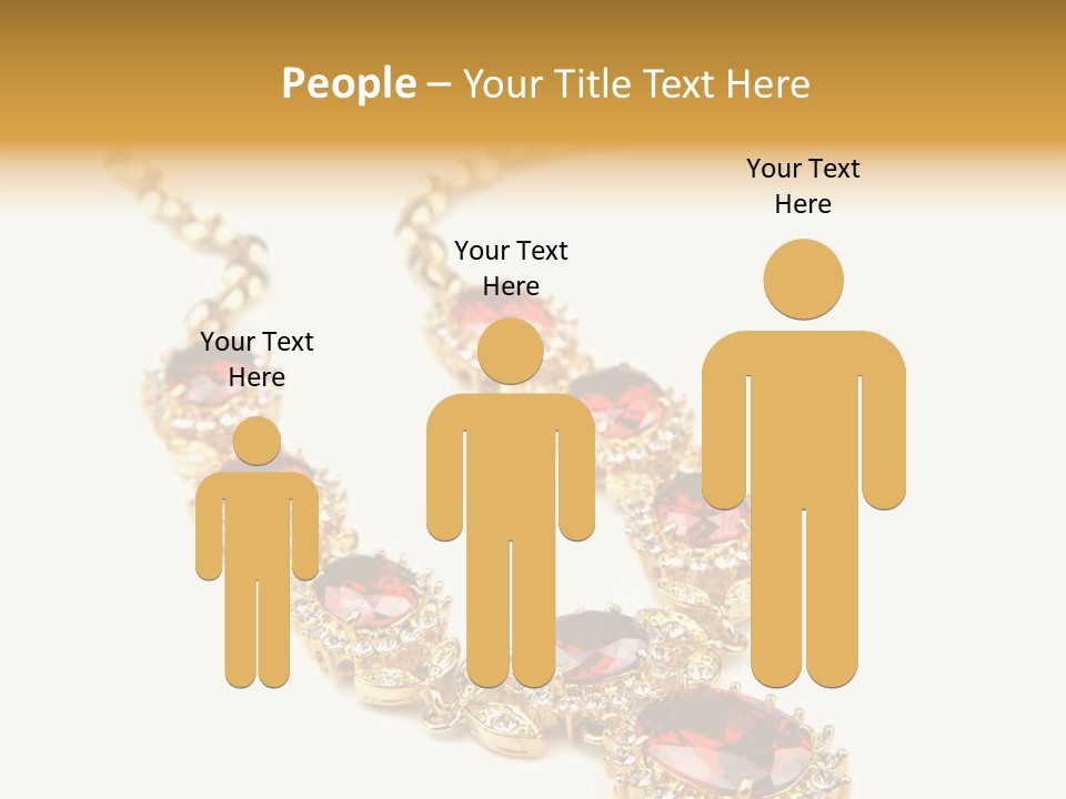 A Gold Necklace With Red Stones On A White Background PowerPoint Template