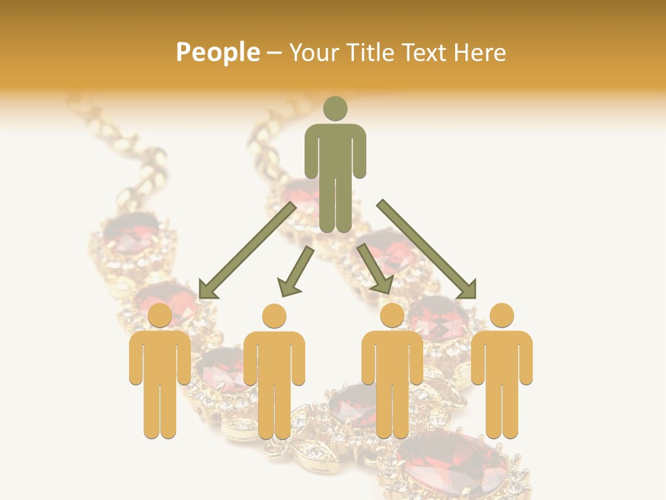A Gold Necklace With Red Stones On A White Background PowerPoint Template