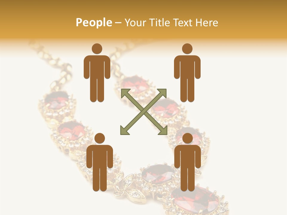 A Gold Necklace With Red Stones On A White Background PowerPoint Template