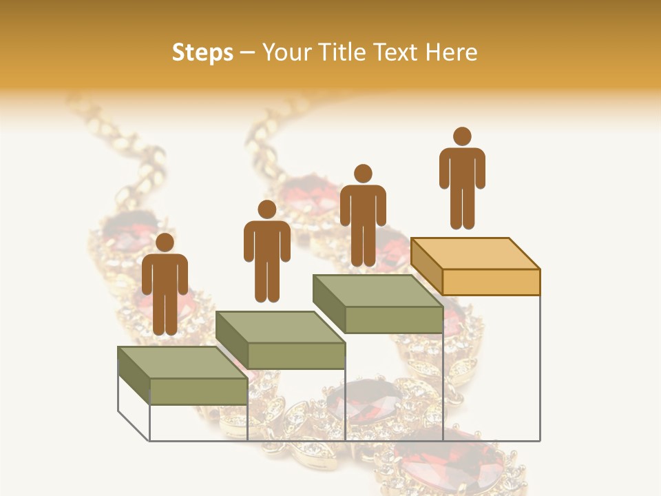 A Gold Necklace With Red Stones On A White Background PowerPoint Template