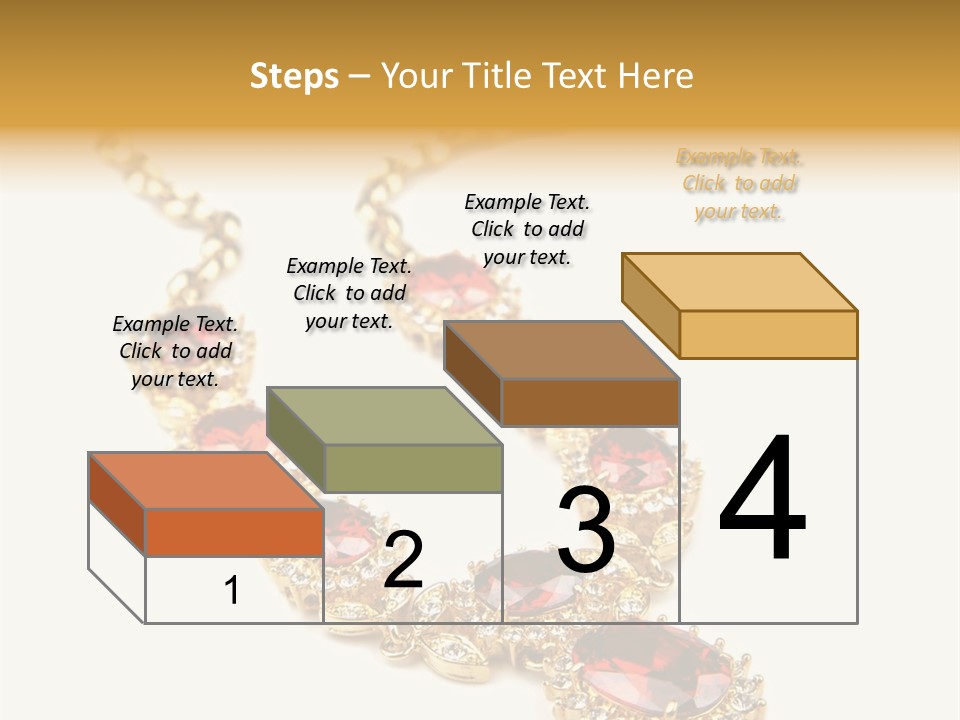 A Gold Necklace With Red Stones On A White Background PowerPoint Template