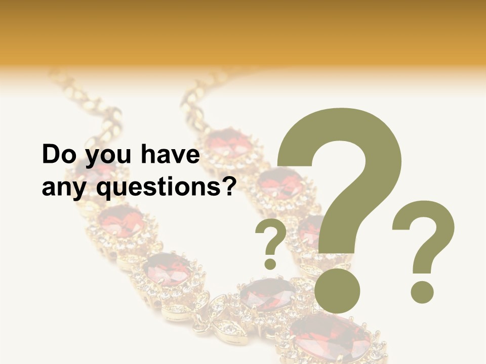 A Gold Necklace With Red Stones On A White Background PowerPoint Template