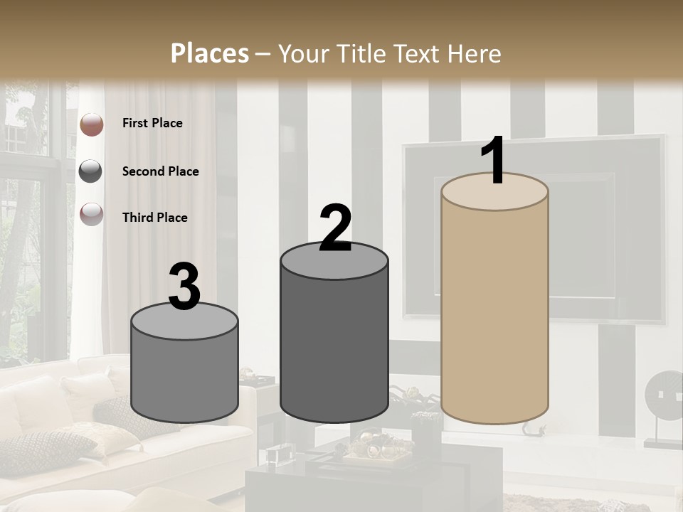 A Living Room Filled With Furniture And A Flat Screen Tv PowerPoint Template