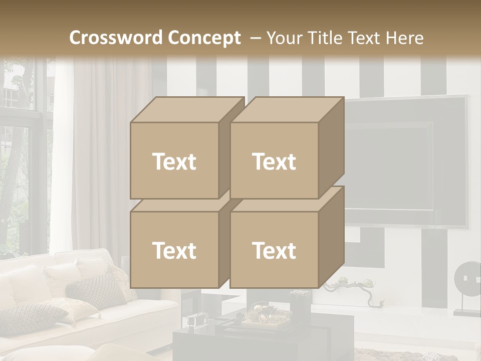 A Living Room Filled With Furniture And A Flat Screen Tv PowerPoint Template