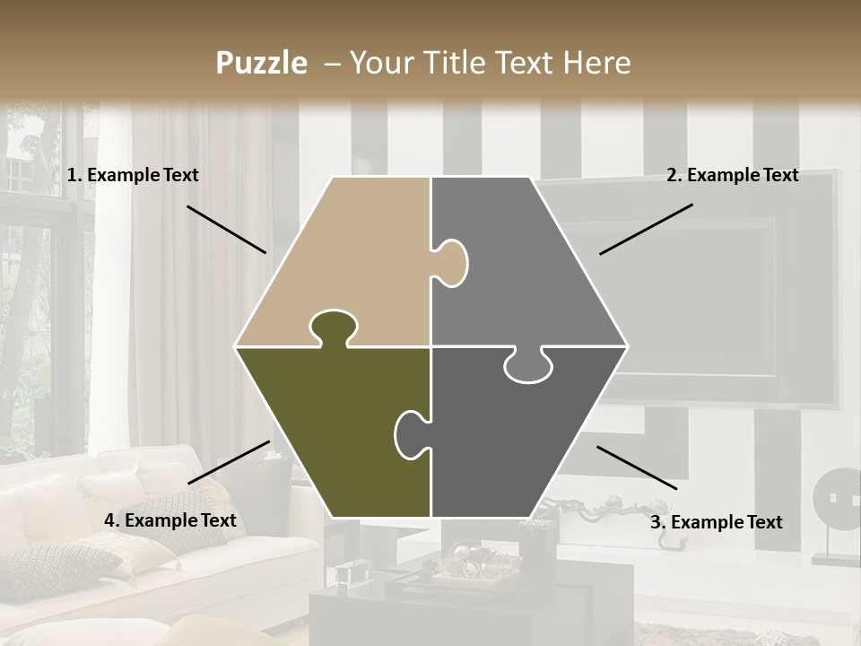 A Living Room Filled With Furniture And A Flat Screen Tv PowerPoint Template