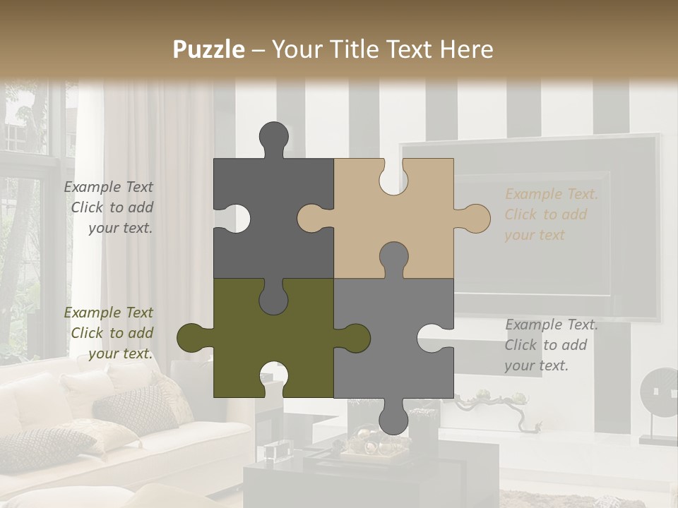 A Living Room Filled With Furniture And A Flat Screen Tv PowerPoint Template