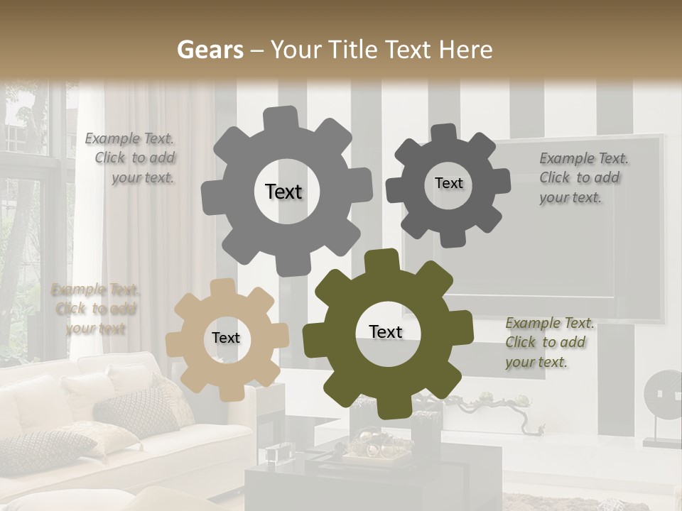 A Living Room Filled With Furniture And A Flat Screen Tv PowerPoint Template