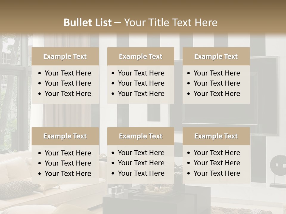 A Living Room Filled With Furniture And A Flat Screen Tv PowerPoint Template