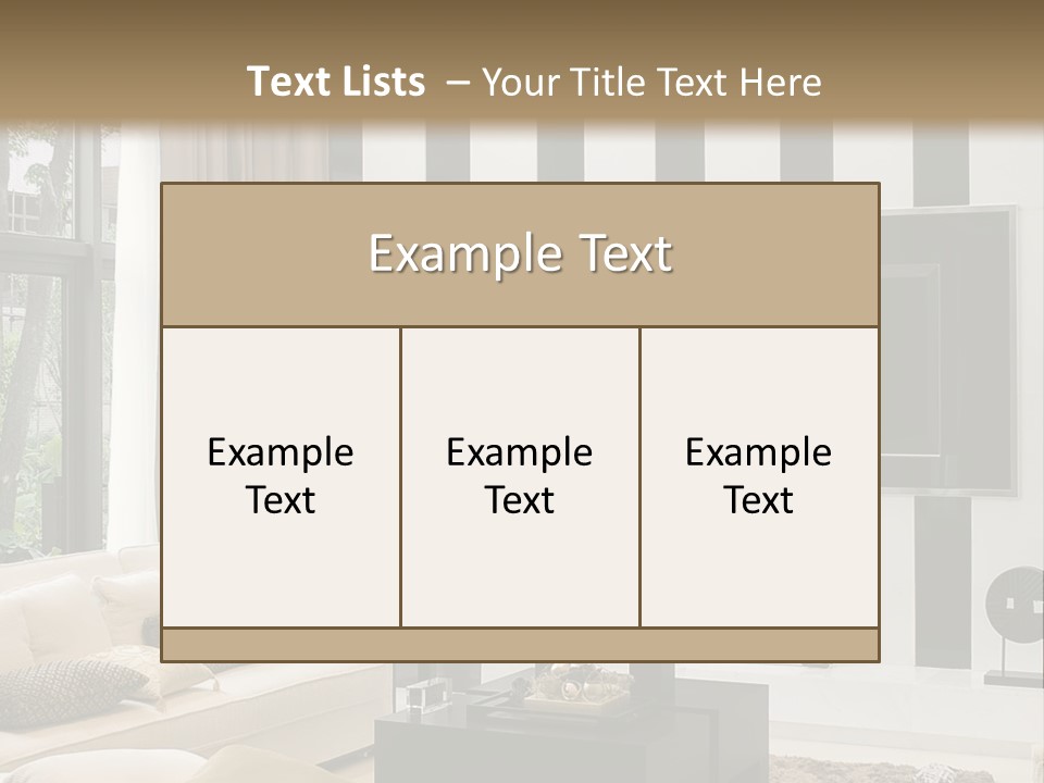 A Living Room Filled With Furniture And A Flat Screen Tv PowerPoint Template