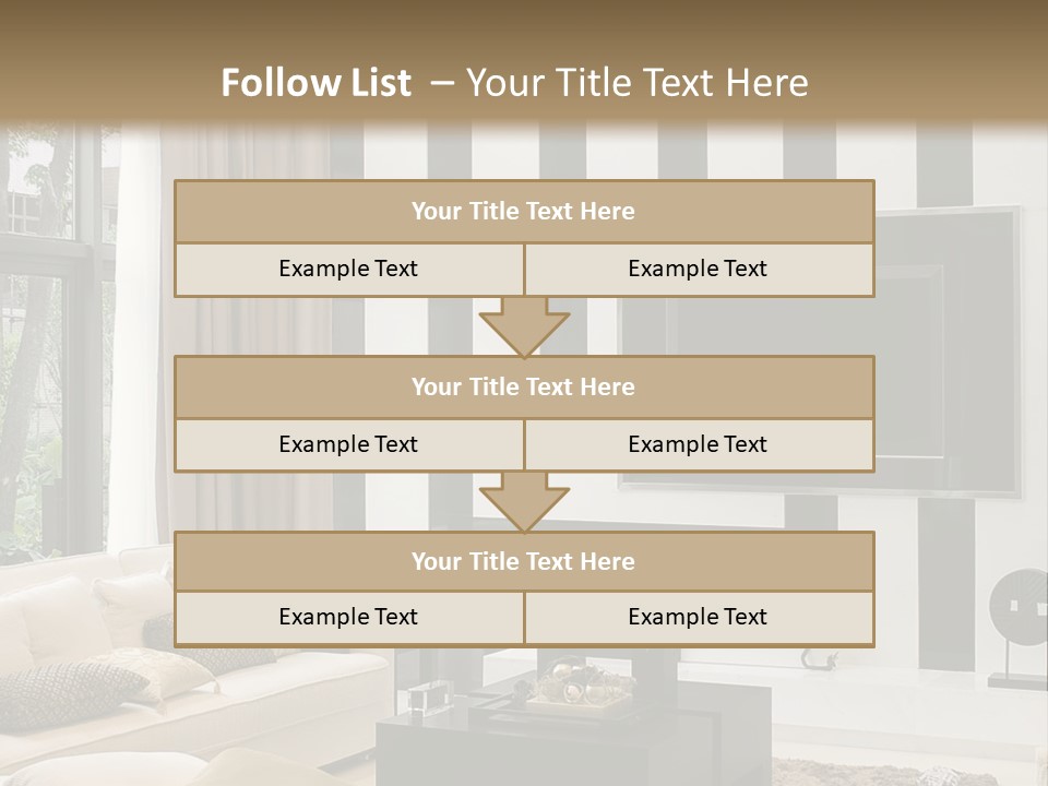 A Living Room Filled With Furniture And A Flat Screen Tv PowerPoint Template
