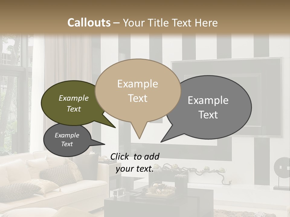 A Living Room Filled With Furniture And A Flat Screen Tv PowerPoint Template