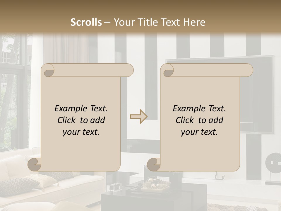 A Living Room Filled With Furniture And A Flat Screen Tv PowerPoint Template