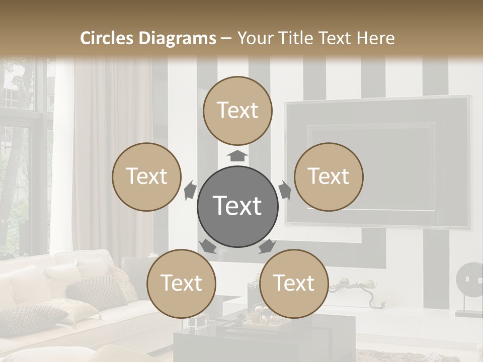 A Living Room Filled With Furniture And A Flat Screen Tv PowerPoint Template