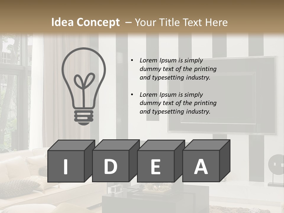 A Living Room Filled With Furniture And A Flat Screen Tv PowerPoint Template