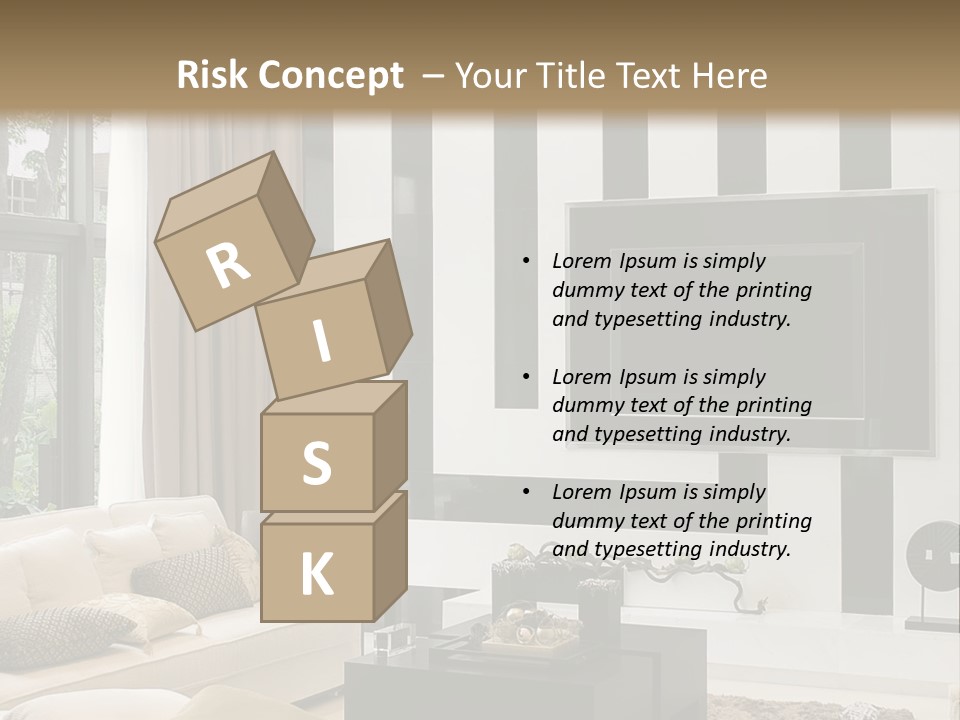 A Living Room Filled With Furniture And A Flat Screen Tv PowerPoint Template
