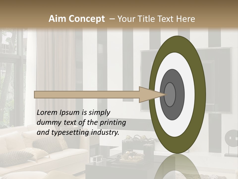 A Living Room Filled With Furniture And A Flat Screen Tv PowerPoint Template