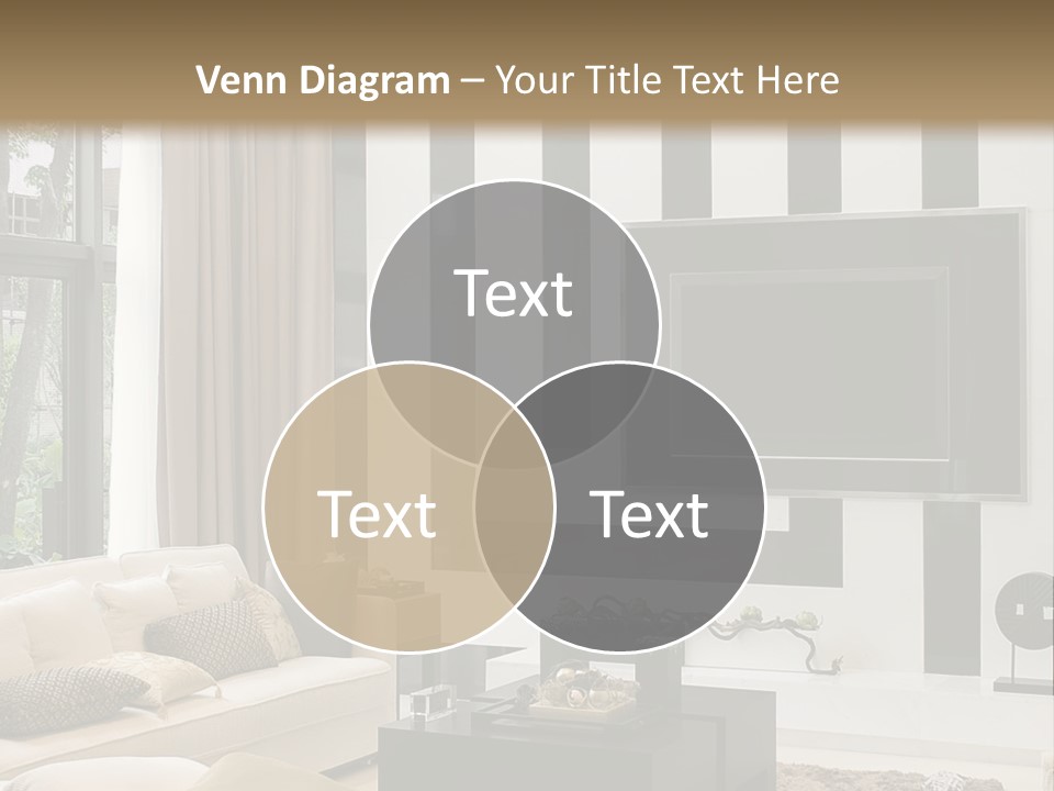 A Living Room Filled With Furniture And A Flat Screen Tv PowerPoint Template