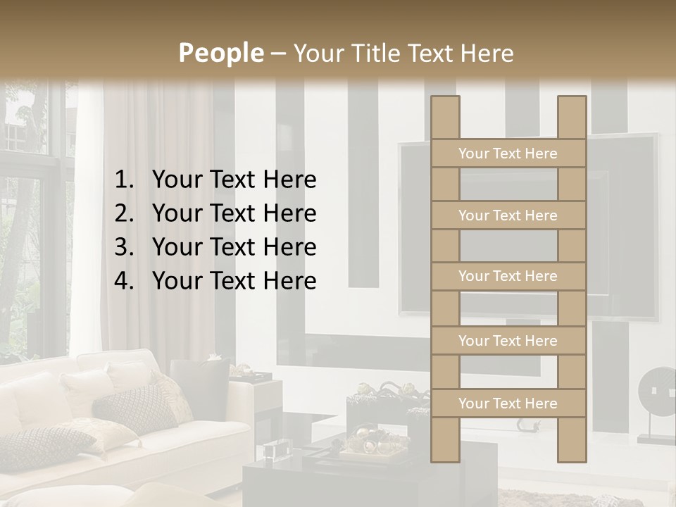 A Living Room Filled With Furniture And A Flat Screen Tv PowerPoint Template