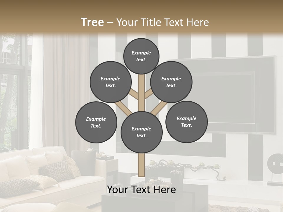 A Living Room Filled With Furniture And A Flat Screen Tv PowerPoint Template