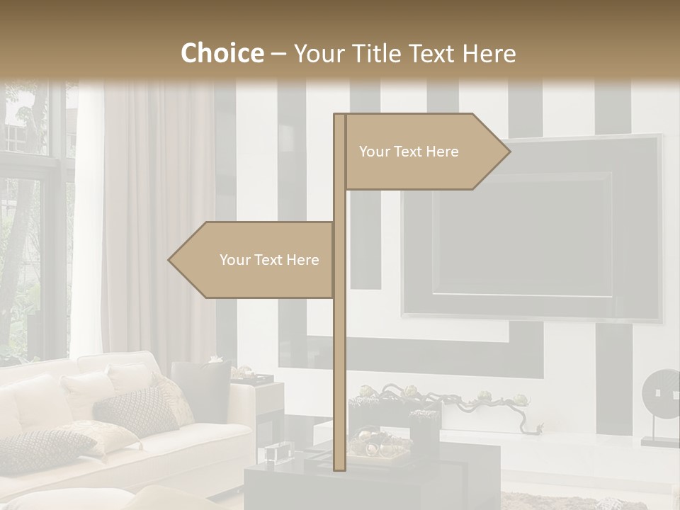 A Living Room Filled With Furniture And A Flat Screen Tv PowerPoint Template