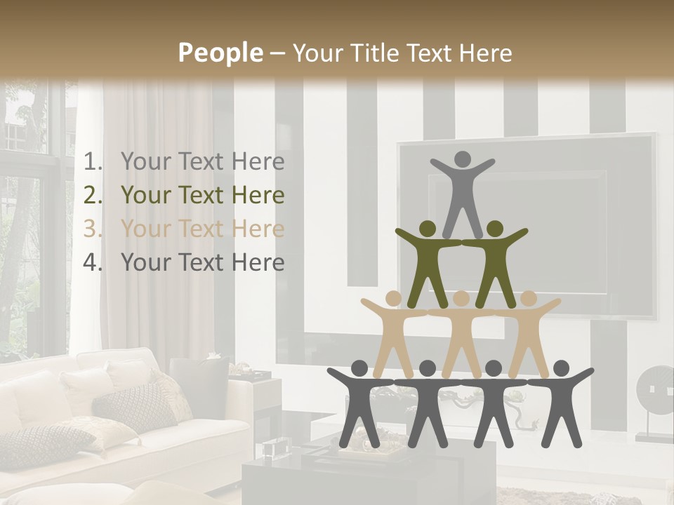 A Living Room Filled With Furniture And A Flat Screen Tv PowerPoint Template