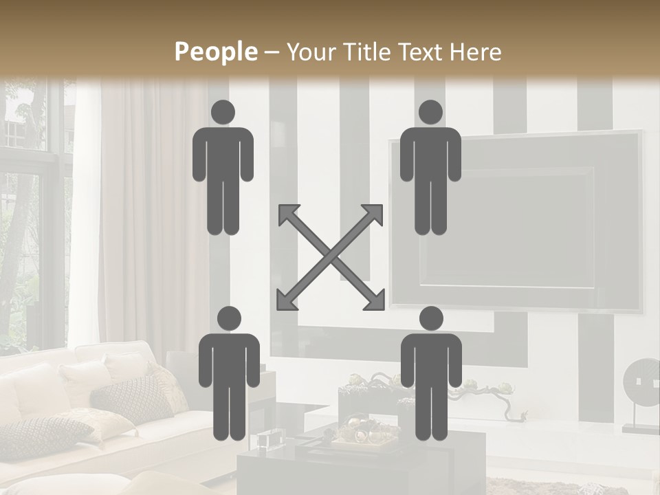 A Living Room Filled With Furniture And A Flat Screen Tv PowerPoint Template