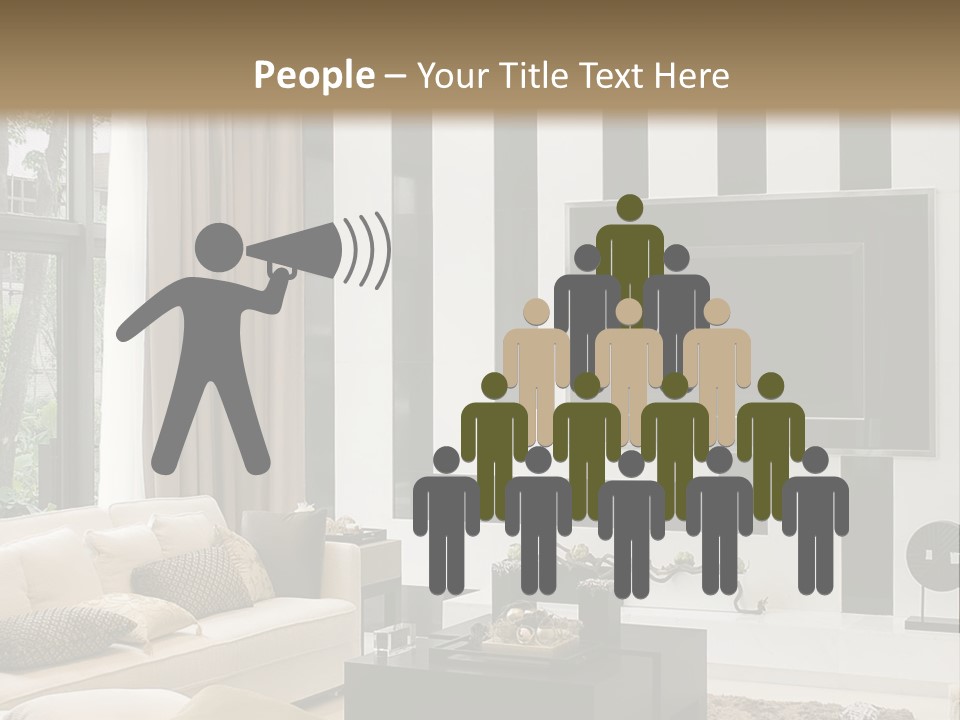 A Living Room Filled With Furniture And A Flat Screen Tv PowerPoint Template