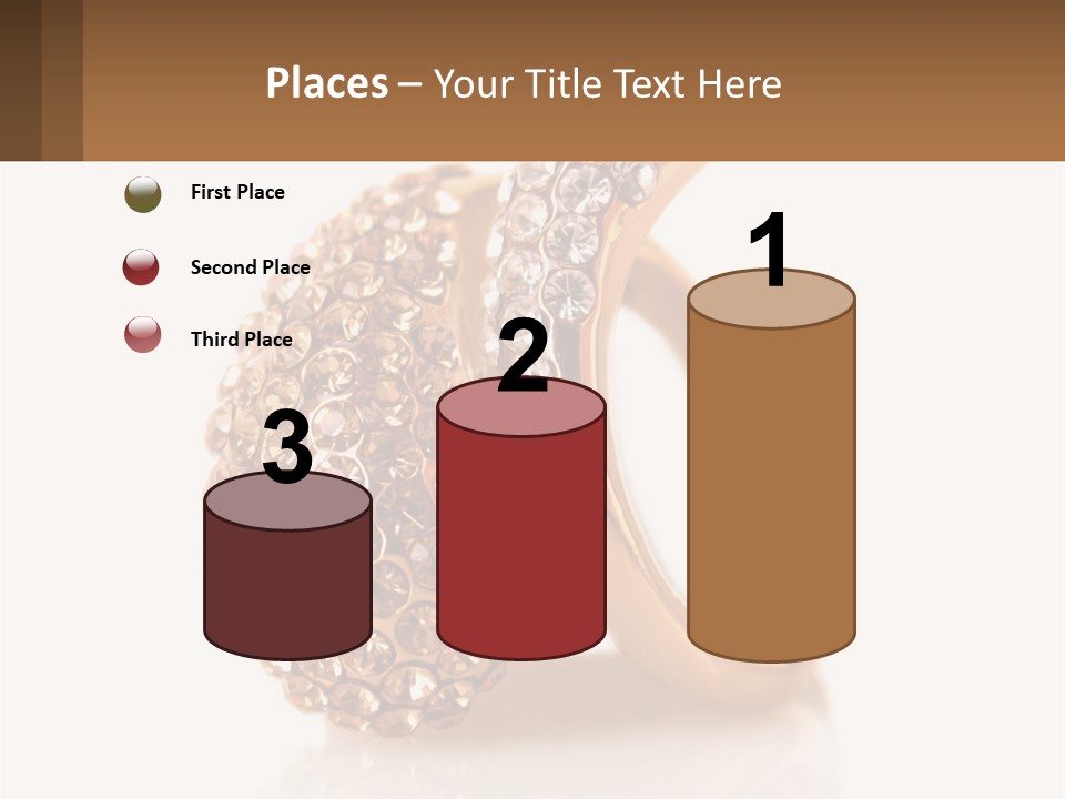 Two Gold Rings With Diamonds On A White Background PowerPoint Template