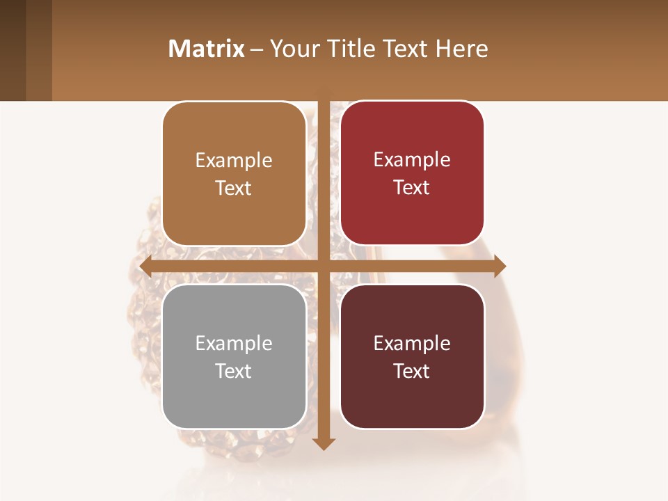 Two Gold Rings With Diamonds On A White Background PowerPoint Template