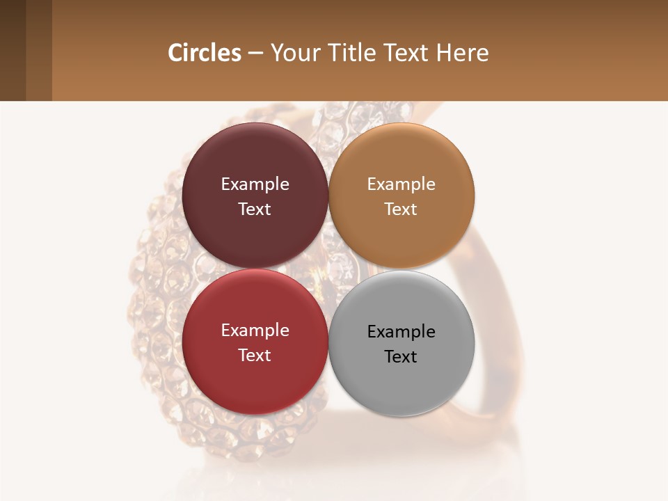 Two Gold Rings With Diamonds On A White Background PowerPoint Template