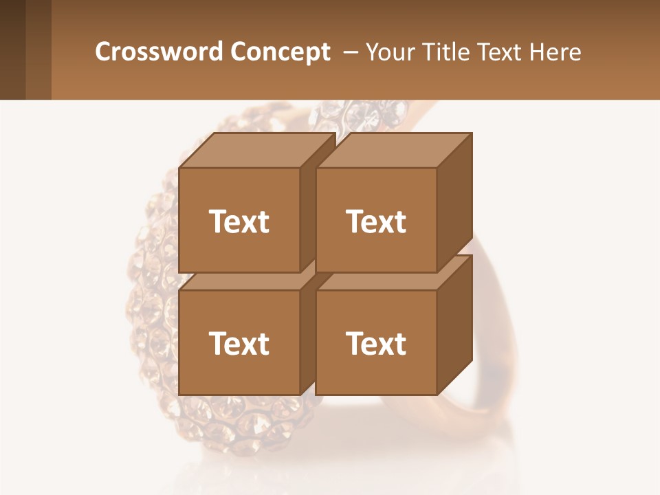 Two Gold Rings With Diamonds On A White Background PowerPoint Template