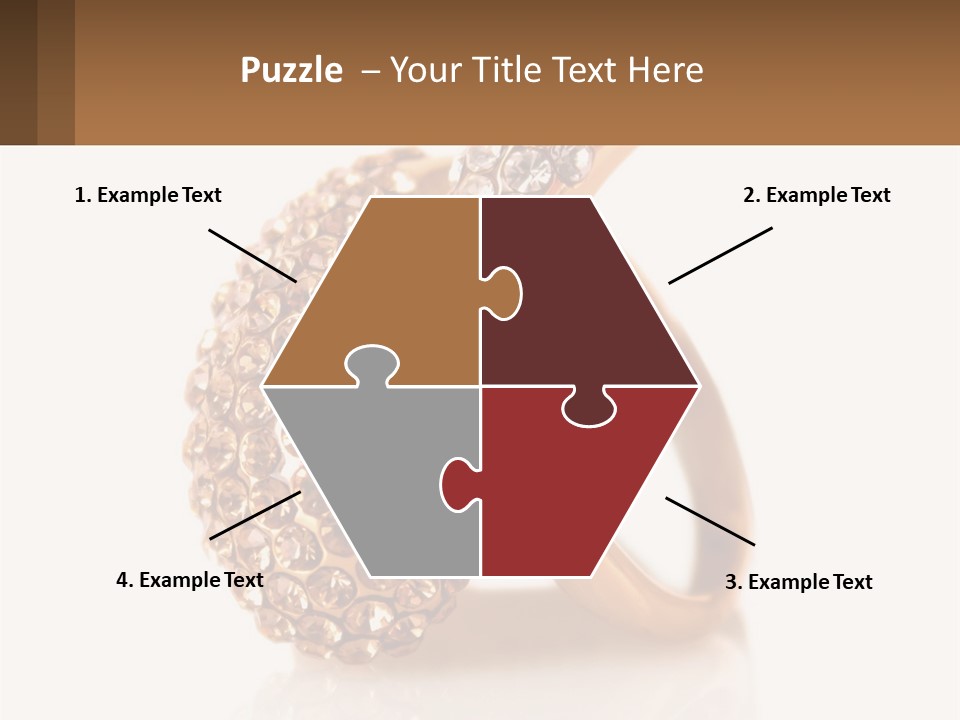 Two Gold Rings With Diamonds On A White Background PowerPoint Template