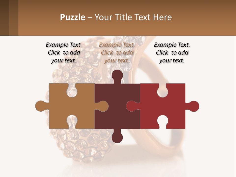 Two Gold Rings With Diamonds On A White Background PowerPoint Template