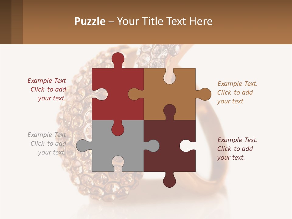 Two Gold Rings With Diamonds On A White Background PowerPoint Template