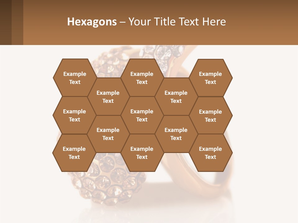 Two Gold Rings With Diamonds On A White Background PowerPoint Template