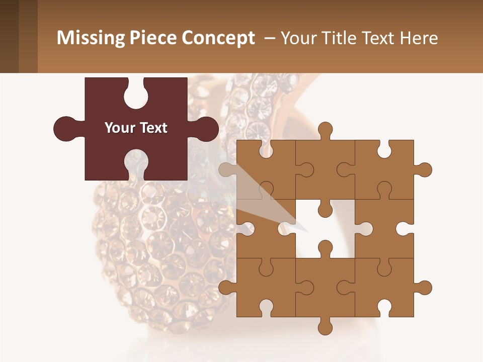 Two Gold Rings With Diamonds On A White Background PowerPoint Template